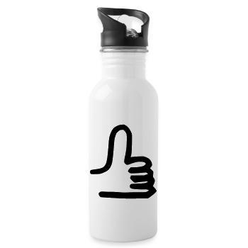 Daumen hoch - Trinkflasche mit integriertem Trinkhalm - Weiß - Rechts