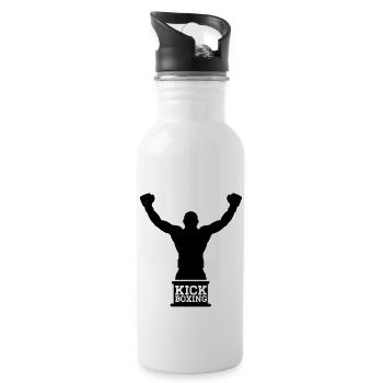 kickboxing__1_f1 - Trinkflasche mit integriertem Trinkhalm - Weiß - Rechts