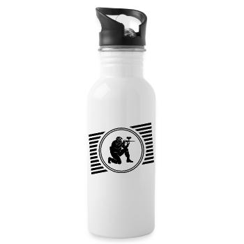 Paintball - Trinkflasche mit integriertem Trinkhalm - Weiß - Rechts