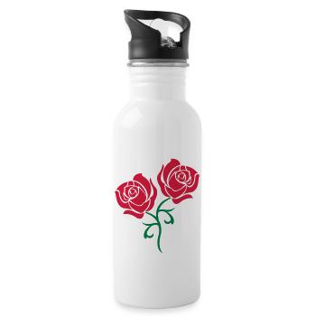 roses - Trinkflasche mit integriertem Trinkhalm - Weiß - Rechts
