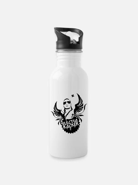 Electro Rocker - Trinkflasche mit integriertem Trinkhalm - Weiß