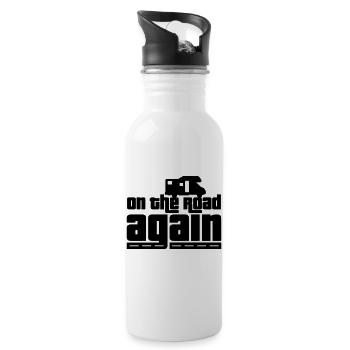 On the road again! - Water bottle with straw - white - Right