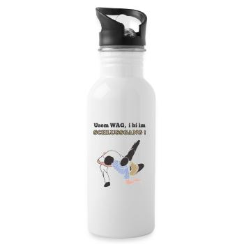 Schwingen Schwinger Übersprung - Trinkflasche mit integriertem Trinkhalm - Weiß - Rechts