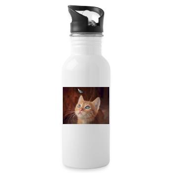 Baby Cat - Water bottle with straw - white - Right