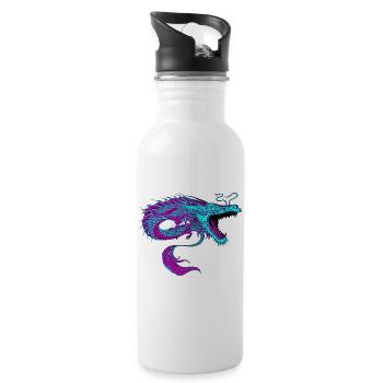 Dragon chinese fantasy - Water bottle with straw - white - Right