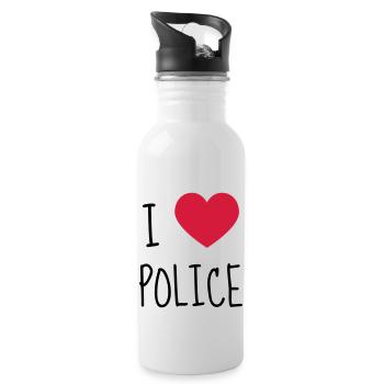 Police / Policier / Flic / Sécurité - Gourde avec paille intégrée - blanc - Droite