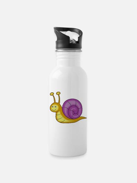 escargot - Gourde avec paille intégrée - blanc