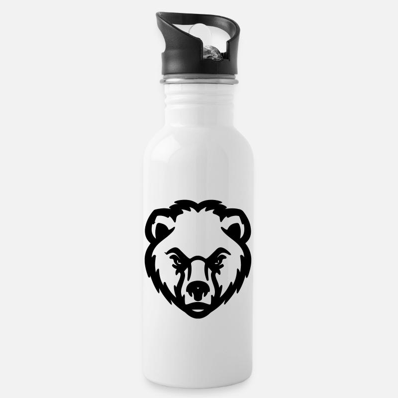tête d'ours - Gourde avec paille intégrée - blanc