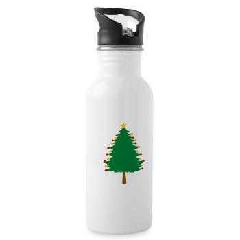 Christmas tree Christmas gift Christmas XMas - Water bottle with straw - white - Right