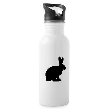 Lapin lapin de pâques cadeau animal de compagnie - Gourde avec paille intégrée - blanc - Droite