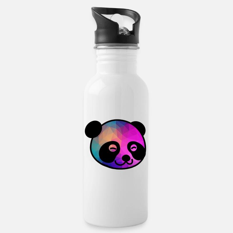 Tête de panda panda - Gourde avec paille intégrée - blanc