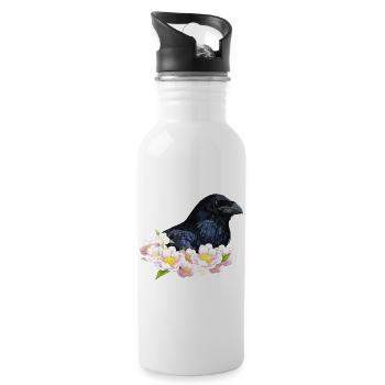 Raven - Water bottle with straw - white - Right