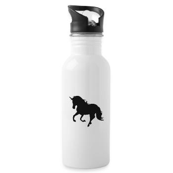 Licorne enfant cadeau licorne bébé licornes cheval - Gourde avec paille intégrée - blanc - Droite