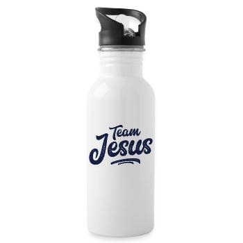Équipe Jesus Christ Faith - Gourde avec paille intégrée - blanc - Droite