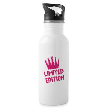 Limited Edition Krone Pink - Trinkflasche mit integriertem Trinkhalm - Weiß - Rechts