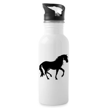 Pferd PRE Pura Raza Espangnola, Andalusier Piaffe - Trinkflasche mit integriertem Trinkhalm - Weiß - Rechts