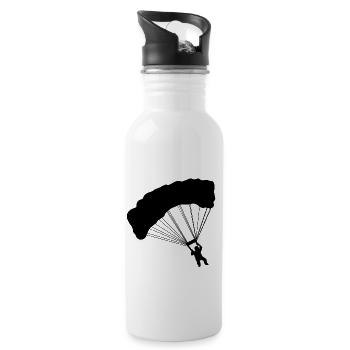 Fallschirmspringen Fallschirmsprung Fallschirm - Trinkflasche mit integriertem Trinkhalm - Weiß - Rechts