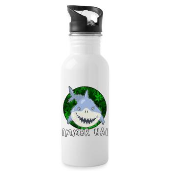 high immer hai cbd thc - Trinkflasche mit integriertem Trinkhalm - Weiß - Rechts