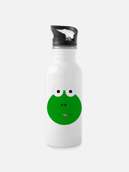 frog frog toad funny gift funny funny funny - Water bottle with straw - white