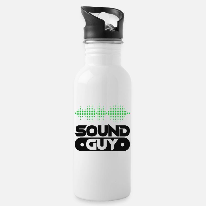 Tontechniker Audiotechniker Tonmeister - Trinkflasche mit integriertem Trinkhalm - Weiß