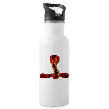 Serpent (01) - Gourde avec paille intégrée - blanc - Droite