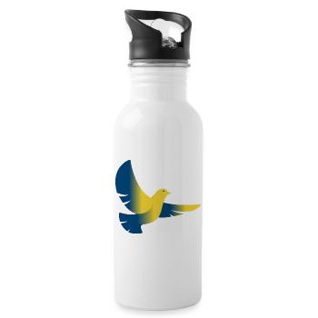 Pigeon Ukraine Drapeau - Gourde avec paille intégrée - blanc - Droite