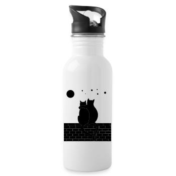 Cat and Cat - Trinkflasche mit integriertem Trinkhalm - Weiß - Rechts
