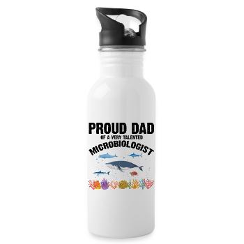 Proud Dad Microbiology Biology Biologist Sea - Water bottle with straw - white - Right