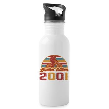 Fahrrad Fahrräder Mountainbike Geburtstag 2001 - Trinkflasche mit integriertem Trinkhalm - Weiß - Rechts