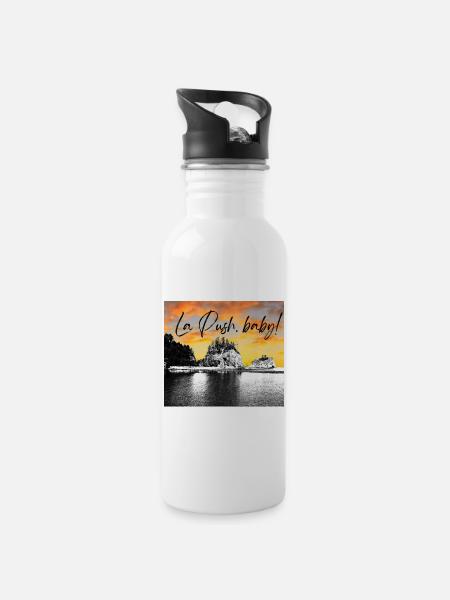 La Push baby! Illustration - Trinkflasche mit integriertem Trinkhalm - Weiß