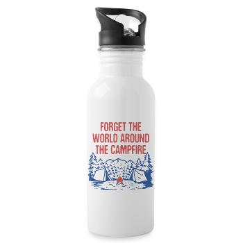 Monde autour du feu de camp Camping Dictons Camper - Gourde avec paille intégrée - blanc - Droite