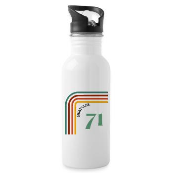 SHIRT CLUB Retro - Trinkflasche mit integriertem Trinkhalm - Weiß - Rechts