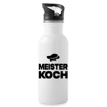 Meister Koch - Trinkflasche mit integriertem Trinkhalm - Weiß - Rechts