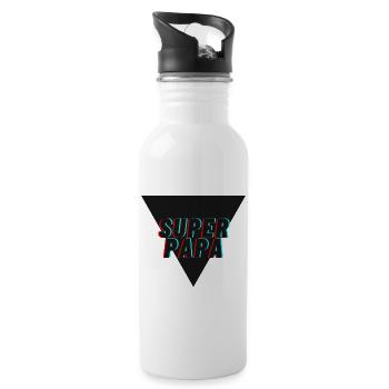 SUPER DAD - Water bottle with straw - white - Right