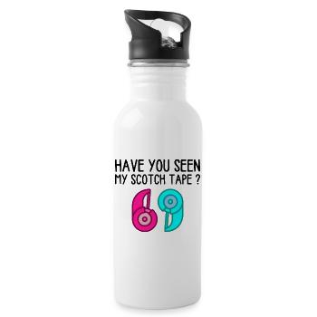 Have you Seen My Scotch Tape? - Water bottle with straw - white - Right