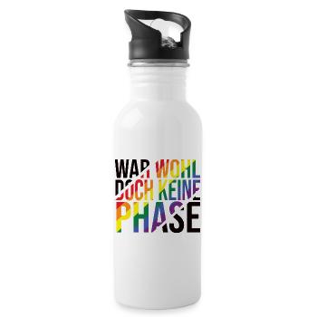 War Wohl Doch Keine Phase - LGBTQ Regenbogen Pride - Trinkflasche mit integriertem Trinkhalm - Weiß - Rechts