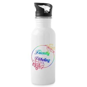 FriendlyPöbeling Rainbow - Trinkflasche mit integriertem Trinkhalm - Weiß - Rechts