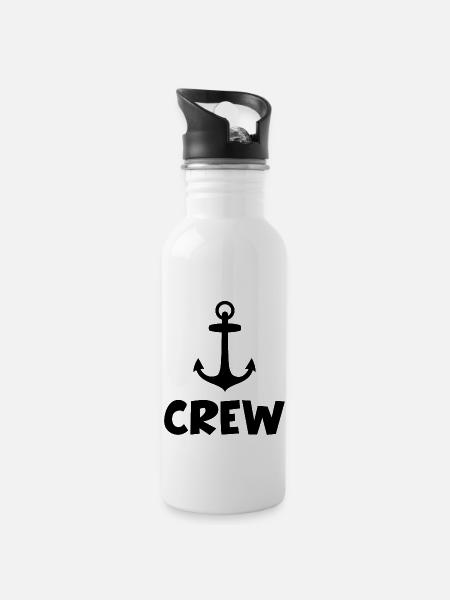 Sailing Crew - Trinkflasche mit integriertem Trinkhalm - Weiß