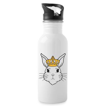 King Rabbit Crown Visage - Gourde avec paille intégrée - blanc - Droite