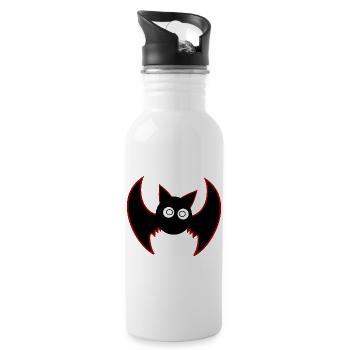 Halloween Bat - Water bottle with straw - white - Right