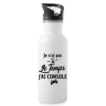 pas le temps j ai console - Gourde avec paille intégrée - blanc - Droite