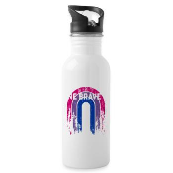 One Brave Bi Bisexual LGBTQ Bi Pride LGBT - Water bottle with straw - white - Right