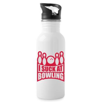 Je suis nul au bowling - Gourde avec paille intégrée - blanc - Droite