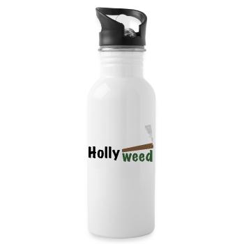 HollyWeed dark - Trinkflasche mit integriertem Trinkhalm - Weiß - Rechts