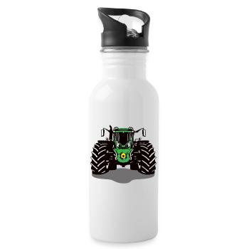 Trecker, Traktor, Landwirtschaft, Agrar, Bauer - Trinkflasche mit integriertem Trinkhalm - Weiß - Rechts