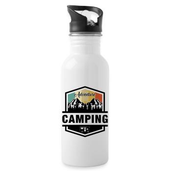 Camping - Trinkflasche mit integriertem Trinkhalm - Weiß - Rechts