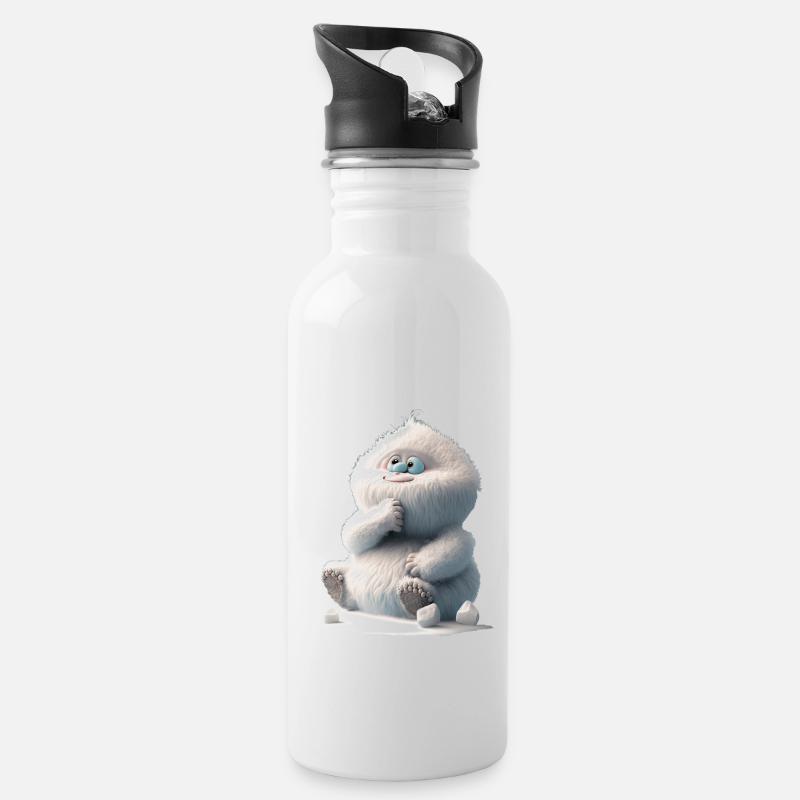 Baby Yeti - Trinkflasche mit integriertem Trinkhalm - Weiß
