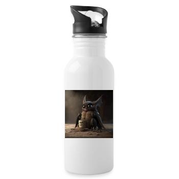 Fledermaus kaffee Koffein Lustig - Trinkflasche mit integriertem Trinkhalm - Weiß - Rechts