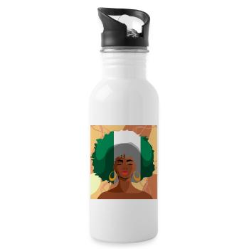 Nigeria Nigerian Africa Flag Pride I Gift - Water bottle with straw - white - Right