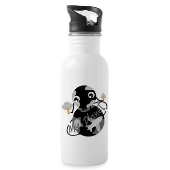 Meine Erde -Mein Zuhause - Trinkflasche mit integriertem Trinkhalm - Weiß - Rechts